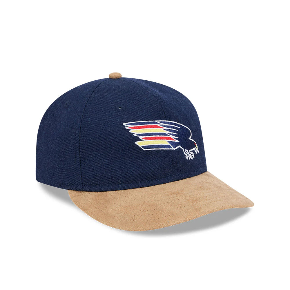 Adelaide Crows Hat - AFL 2025 Retro Contrast Suede 9Fifity Strapback Cap - New Era